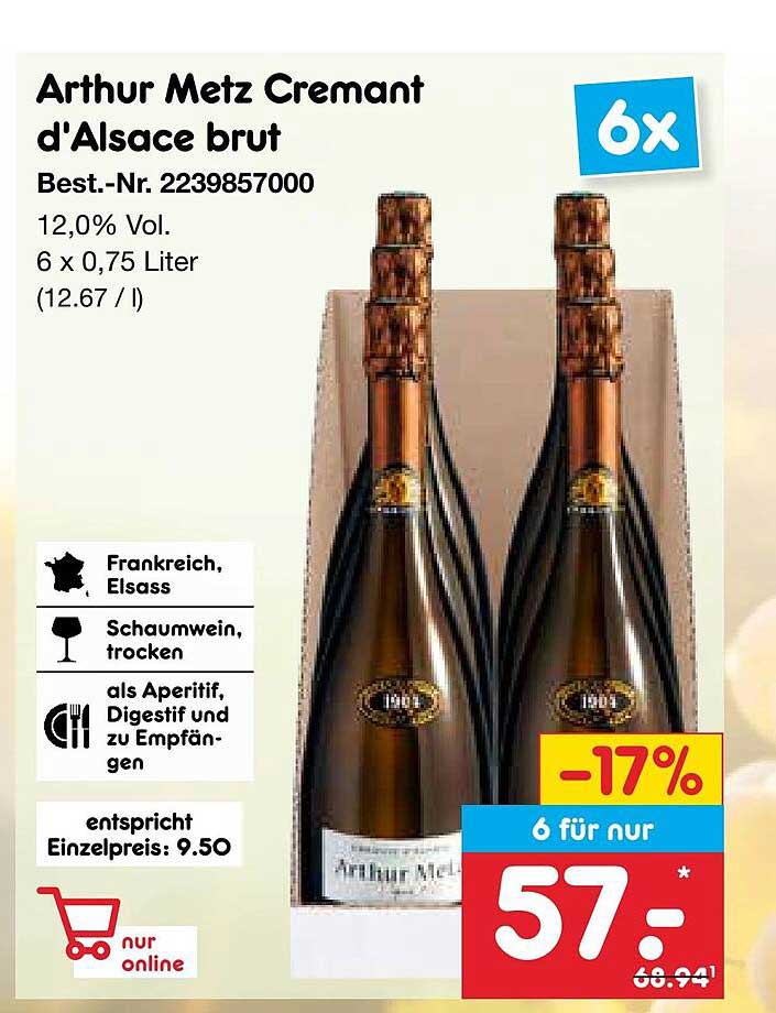 Arthur Metz Cremant d'Alsace brut