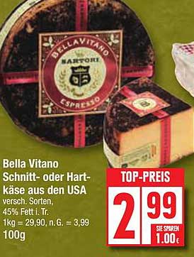 Bella Vitano Schnitt- oder Hartkäse aus den USA