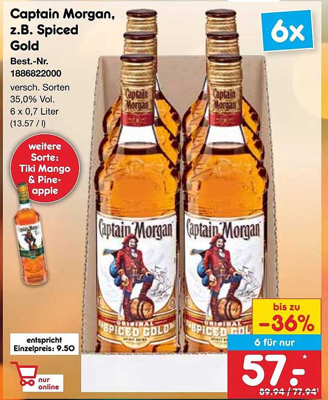 Captain Morgan, z.B. Spiced Gold