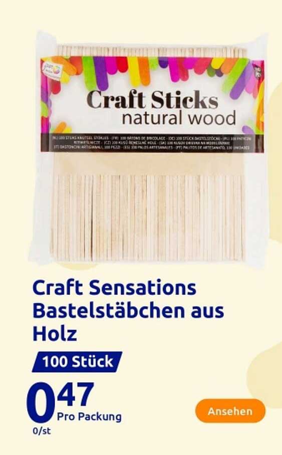 Craft Sensations Bastelstäbchen aus Holz