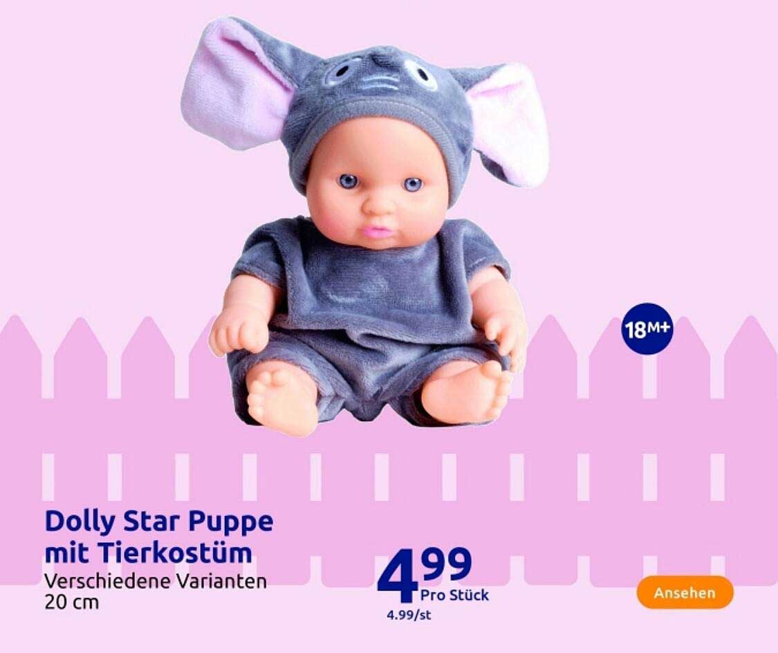 Dolly Star Puppe mit Tierkostüm