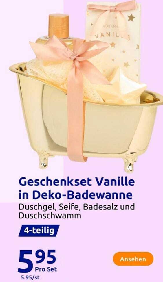 Geschenkset Vanille in Deko-Badewanne