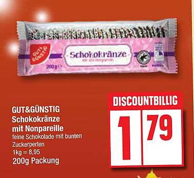 GUT& GÜNSTIG Schokokränze mit Nonpareille