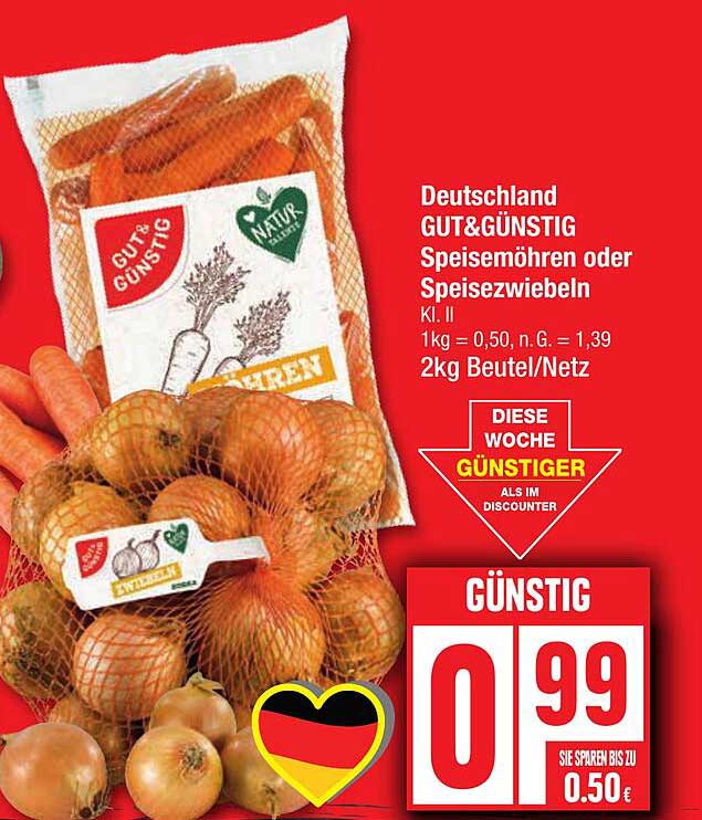 GUT& GÜNSTIG Speisemöhren oder Speisezwiebeln