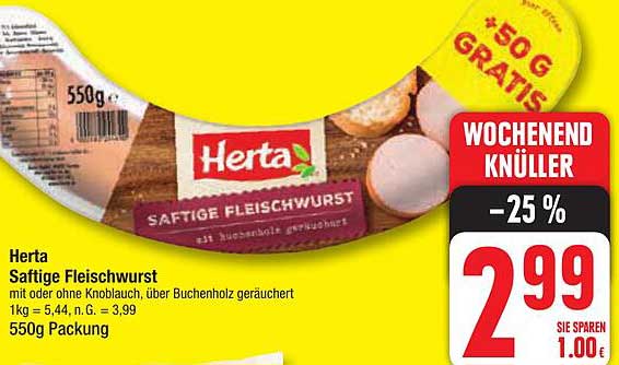 Herta Saftige Fleischwurst