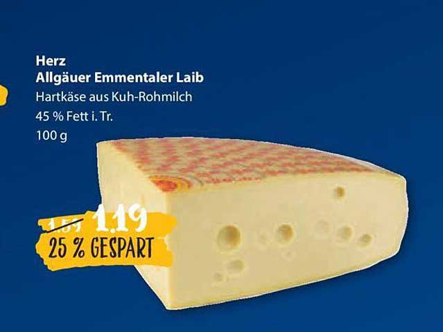 Herz Allgäuer Emmentaler Laib