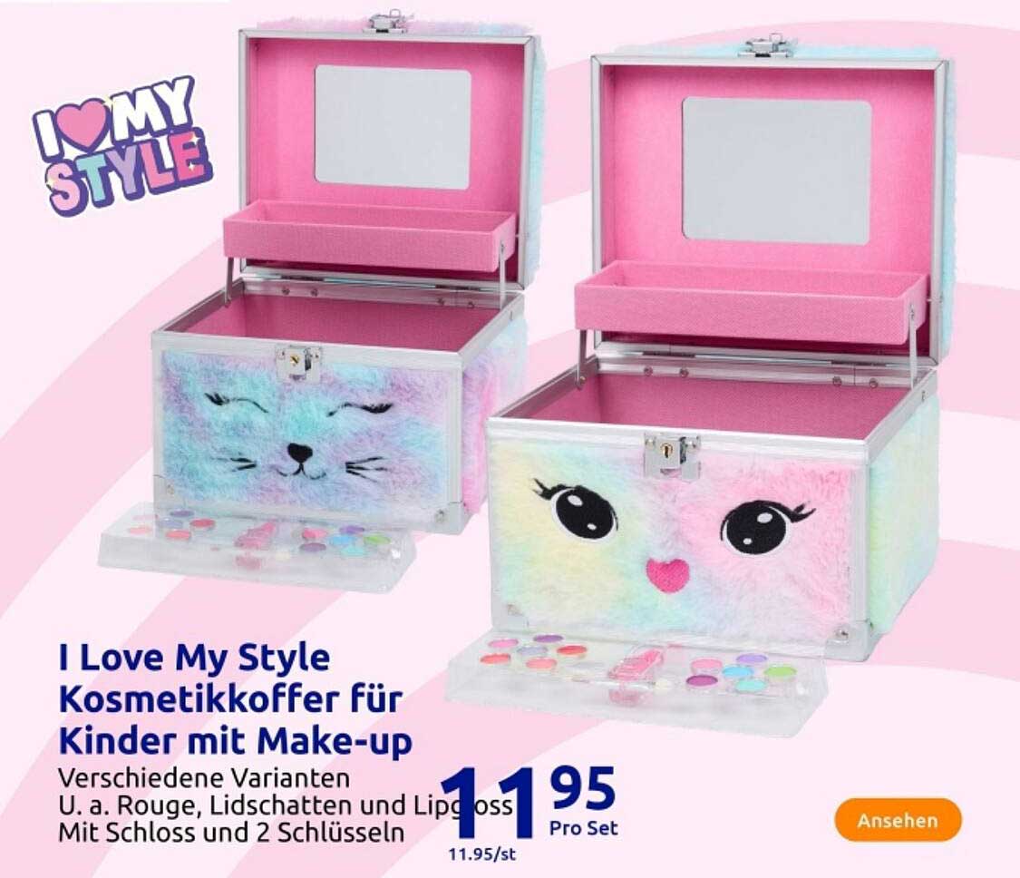 I Love My Style Kosmetikkoffer für Kinder mit Make-up