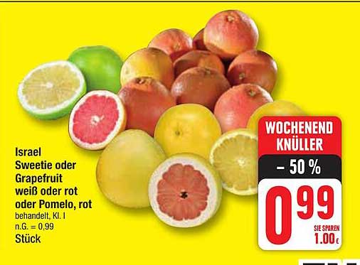 Israel Sweetie oder Grapefruit weiß oder rot oder Pomelo, rot