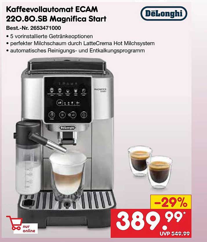 Kaffevollautomat ECAM 220.80.SB Magnifica Start