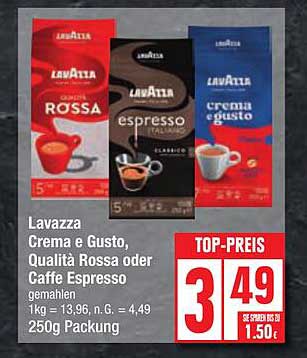 Lavazza Crema e Gusto, Qualità Rossa oder Caffè Espresso