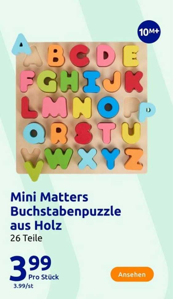 Mini Matters Buchstabenpuzzle aus Holz