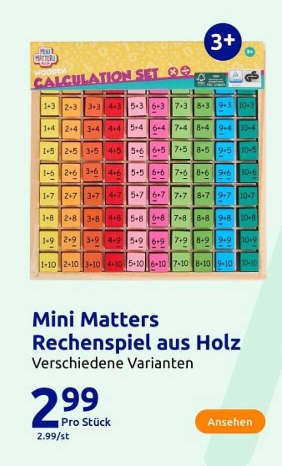 Mini Matters Rechenspiel aus Holz