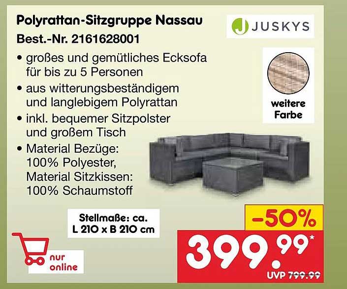 Poly rattan-Sitzgruppe Nassau