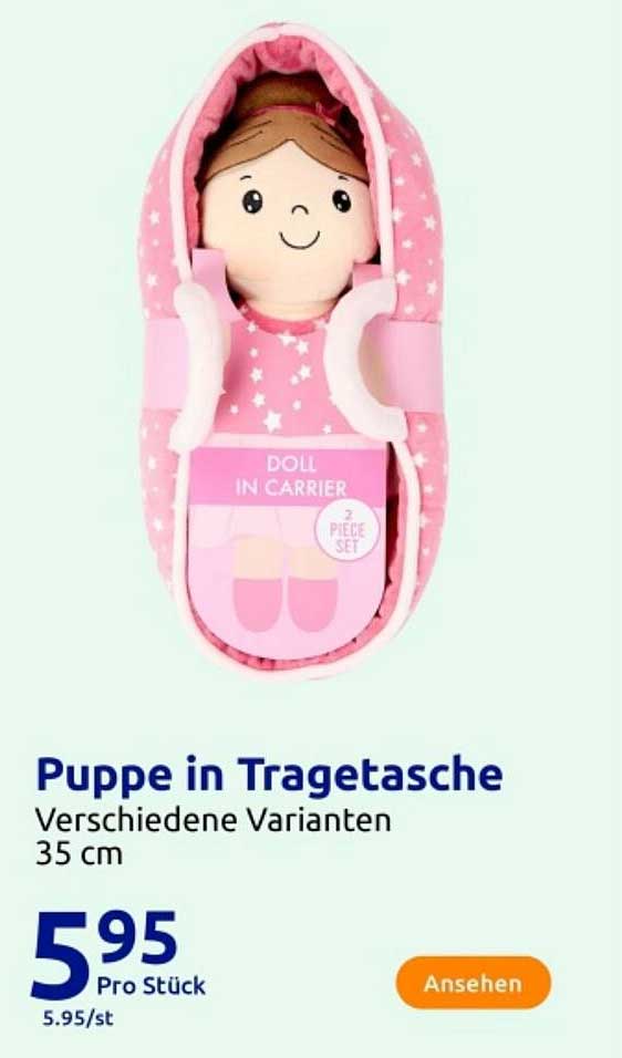 Puppe in Tragetasche