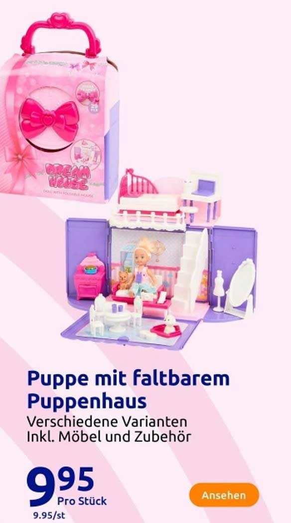 Puppe mit faltbarem Puppenhaus