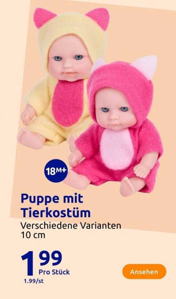 Puppe mit Tierkostüm