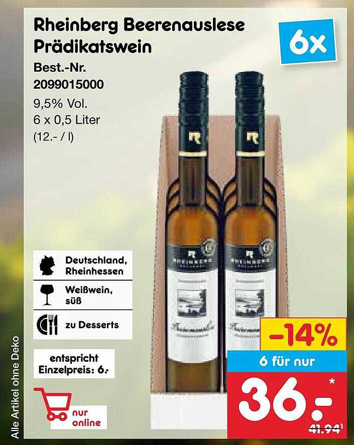 Rheinberg Beerenauslese Prädikatswein