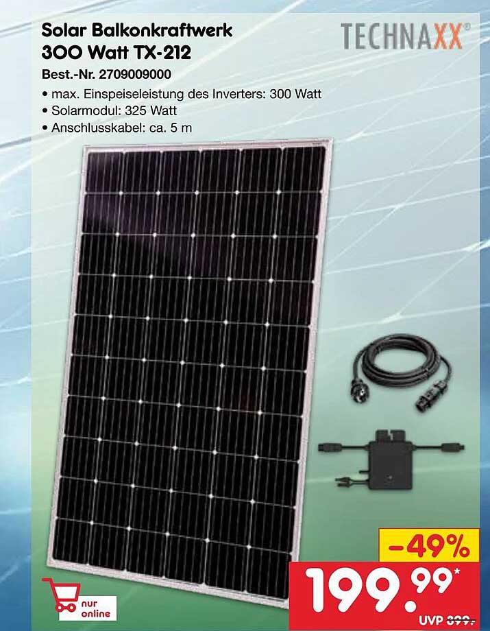 Solar Balkonkraftwerk 300 Watt TX-212