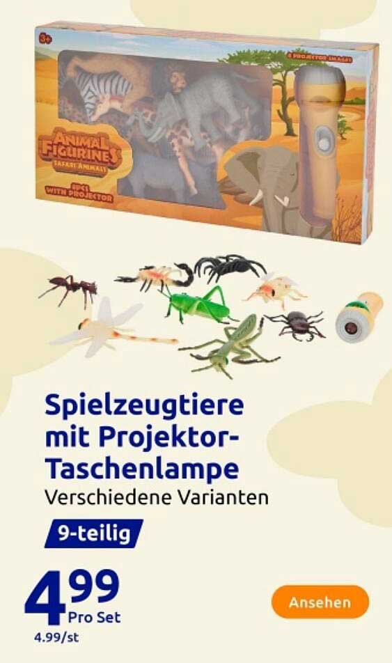 Spielzeugtiere mit Projektor-Taschenlampe