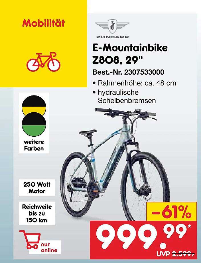 Zundapp E-Mountainbike Z808, 29"