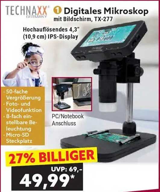 Digitales Mikroskop mit Bildschirm, TX-277