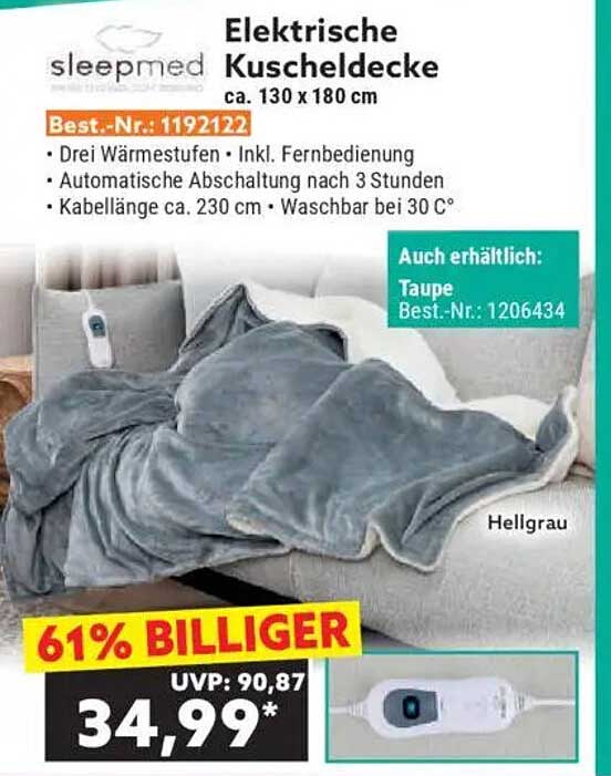 Elektrische Kuscheldecke