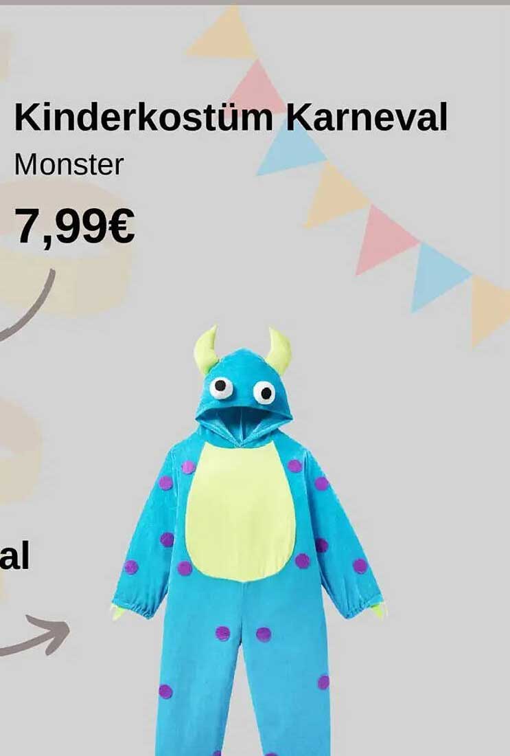 Kinderkostüm Karneval Monster