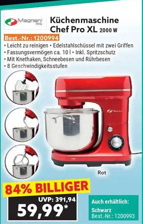 Küchenmaschine Chef Pro XL 2000 W