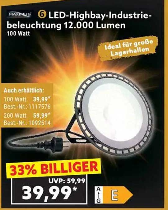 LED-Highbay-Industriebeleuchtung 12.000 Lumen