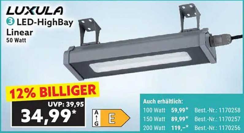 LUXULA 3 LED-HighBay Linear 50 Watt