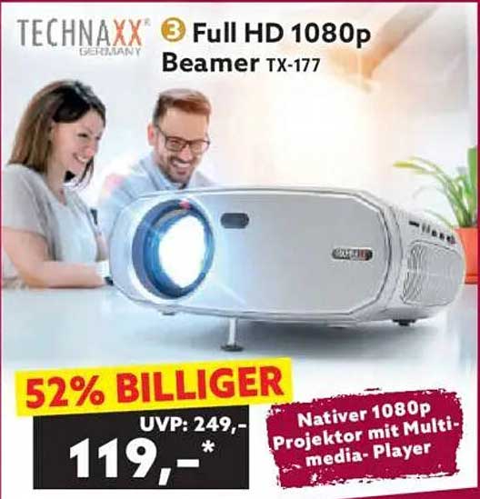 TECHNAXX Full HD 1080p Beamer TX-177