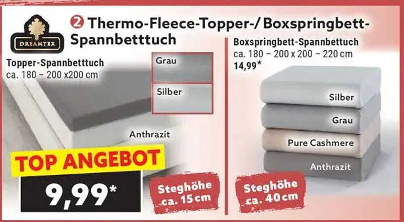 Thermo-Fleece-Topper-/Boxspringbett-Spannbettuch