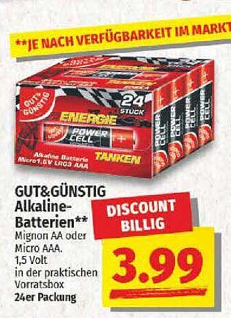 GUT& GÜNSTIG Alkaline-Batterien