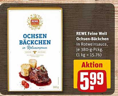 REWE Feine Welt Ochsen-Bäckchen in Rotweinsauce