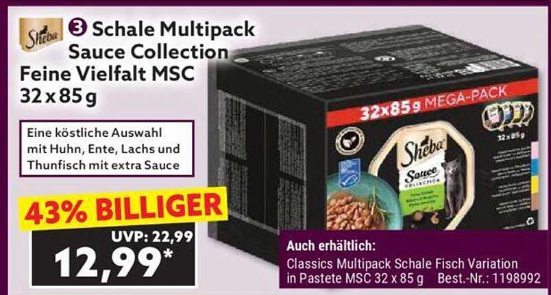 Sheba 3 Schale Multipack Sauce Collection Feine Vielfalt MSC 32 x 85 g