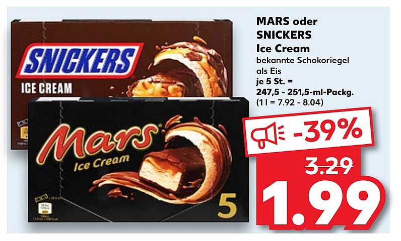 MARS oder SNICKERS Ice Cream