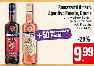 Ramazzotti Amaro, Aperitivo Rosato, Crema