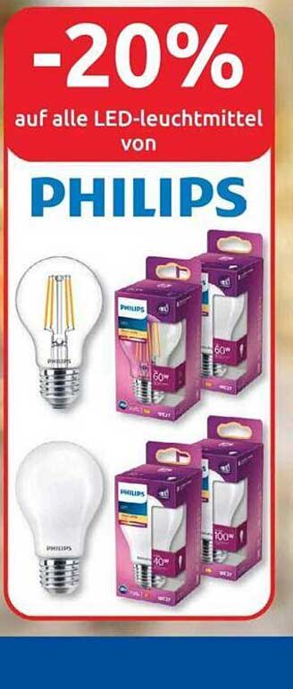 -20% auf alle LED-leuchtmittel von PHILIPS