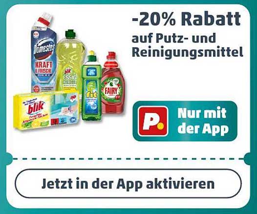 -20% Rabatt auf Putz- und Reinigungsmittel