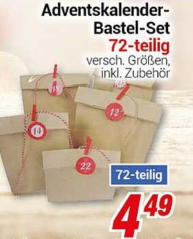 Adventskalender-Bastel-Set 72-teilig