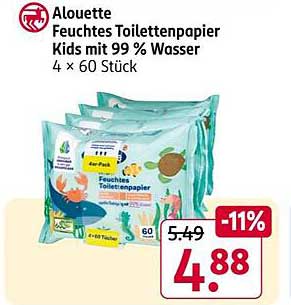 Alouette Feuchtes Toilettenpapier Kids mit 99 % Wasser