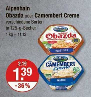 Alpenhain Obazda oder Camembert Creme