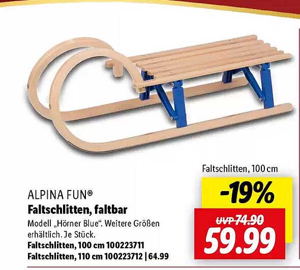 ALPINA FUN® Falt-Schlitten, faltbar