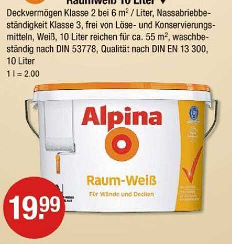 Alpina Raum-Weiß 10 Liter