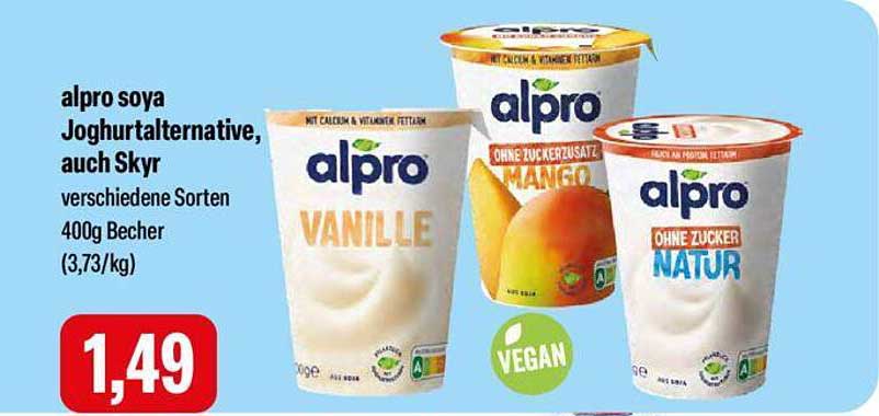 alpro soya Joghurtalternative, auch Skyr