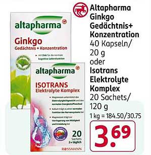 Altapharma Ginkgo Gedächtnis+ Konzentration