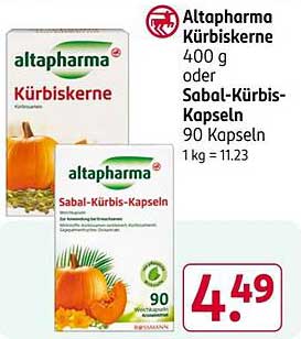 altapharma Kürbiskerne oder Sabal-Kürbis-Kapseln