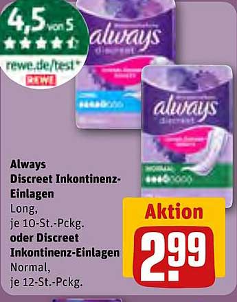 Always Discreet Inkontinenz-Einlagen