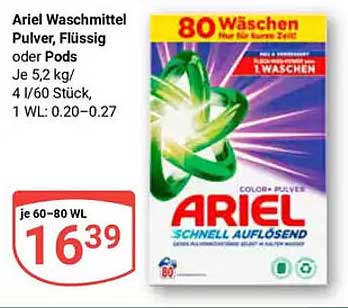 Ariel Waschmittel Pulver, Flüssig oder Pods