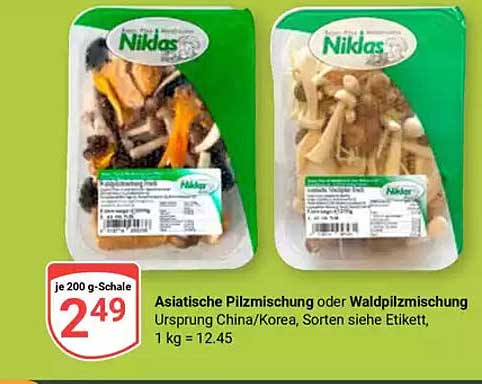 Asiatische Pilzmischung oder Waldpilzmischung